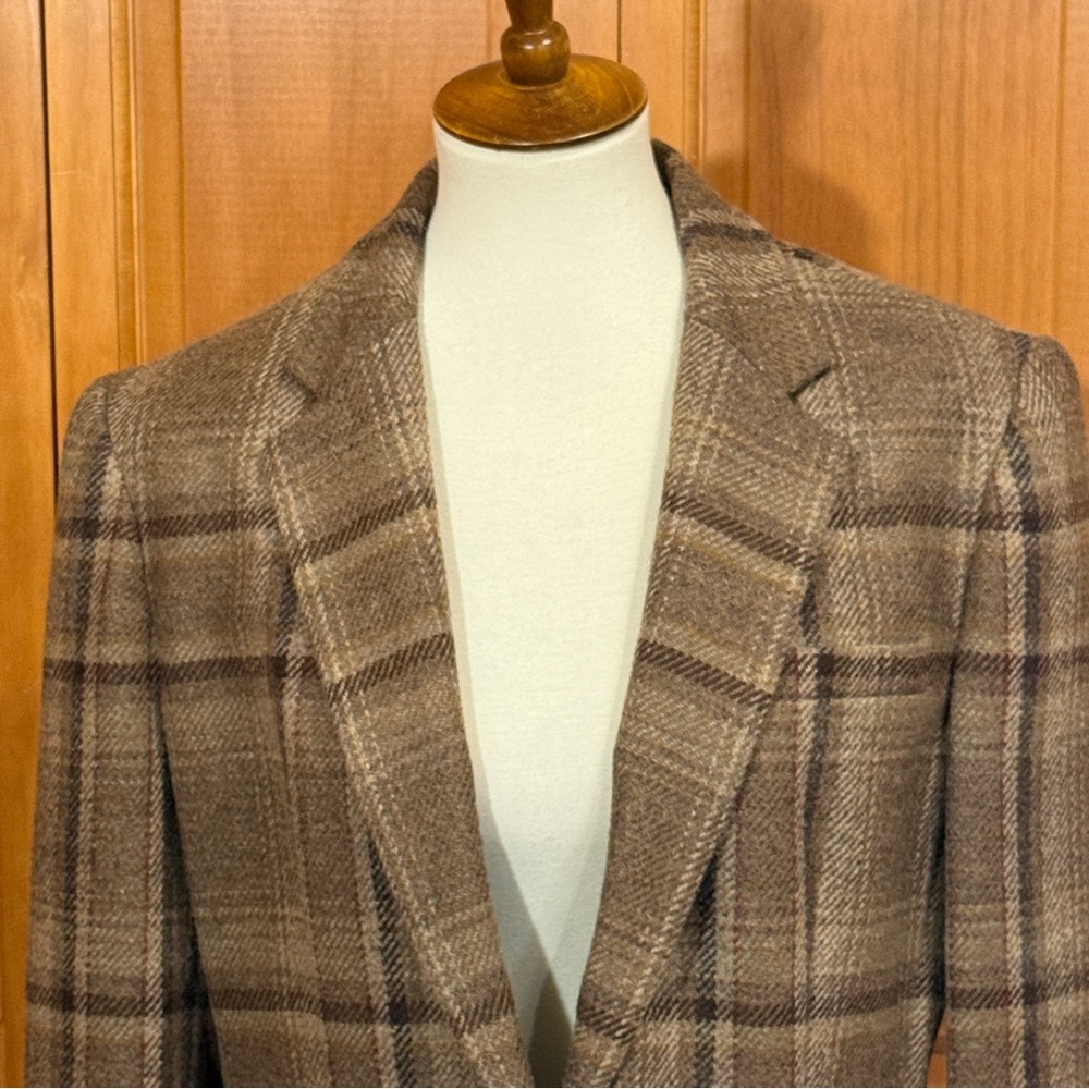Lauren Ralph Lauren Brown Plaid Wool Blazer Jacket - Picture 2 of 10
